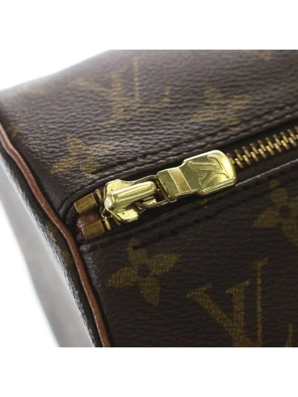 Louis Vuitton Monogram Papillon 30 Handbag Brown Leather Gold